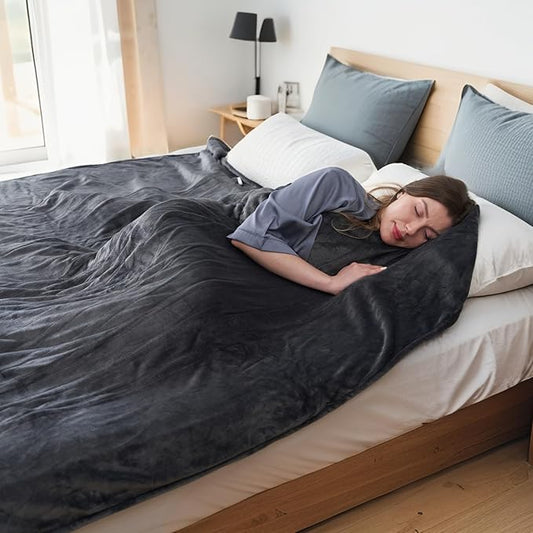 Electric Heated Blanket Full Size 72"x84",Fast Heating Throw, Soft Microplush for Bed & Couch, 10 Hours Auto Off & 5 Heating Levels, Machine Washable, Gifts for Grandma & Family-Mist Gray