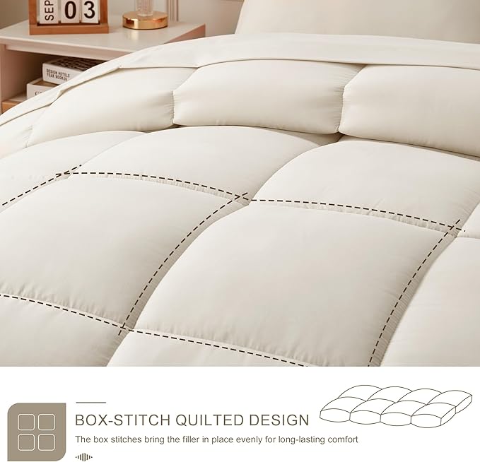 Newspin Twin Comforter Set Beige - Bed in a Bag Twin Size 5 Pieces, All Season Bed Set, Fluffy Comforter Set with Sheets, Sheet Set Quilt Blanket, Pillowcases & Shams