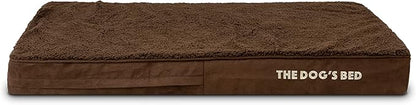 The Dog’s Bed Orthopedic Memory Foam Dog Bed Mattress, Plush Fabric, Brown Plush, L, 4-Inch