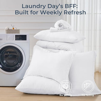 HEVUMYI White Queen Comforter Set - 7-Piece All Season Bed in a Bag Queen, Ultra Soft Bedding Set with Comforter, Flat Sheet, Fitted Sheet, Pillowcases, Pillow Shams