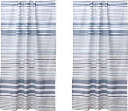 Levtex Home - Truro - Drape Panel/Curtain (55x84in.) with Rod Pocket - Boho Floral in Orange Teal Red Blue - 55x84in. - Set of 2 - Poly/Cotton