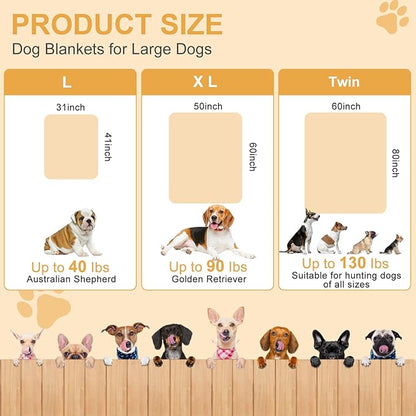 Dog Blanket, Soft Fleece Dog Blankets for Small Medium Dogs, Fluffy Flannel Pet Cat Puppy Blanket Mat Cover for Bed Couch, Cute Paw Print Throw Blanket for Dogs,Brown, 40"X30"