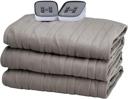 OakRidge Digital Comfort Fleece Heated King Blanket - Grey, 100% Polyester, Machine Washable, Oeko-TEX Certified, Perfect for Warm Nights, Controlled Heat Settings