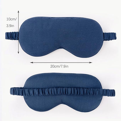 HBHLFZ Sleep Mask 2 Pack - Bamboo Viscose Fiber Sleeping Eye Mask - with Elastic Band/Headband - Comfort Sleeping Shade - for Nighttime Sleeping, Traveling & Napping（Navy Blue）