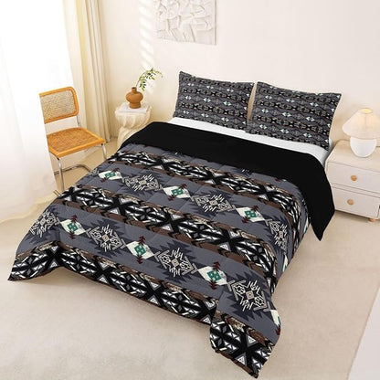 Erosebridal Western Boho Queen Comforter Set,Aztec Quilt,Ethnic Tribal Arrow Bedding Set Country Decor Western Duvet Insert,Western Room Decor for Bedroom Boho Living Room Decor,Southwestern Decor