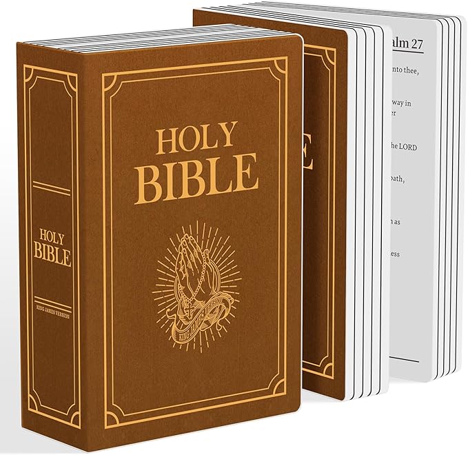 Holy Bible Pillow, Bible Pillow Book Plush That Opens, Home Aesthetic Room Decorative, Soft Stuffed Pillows, Christmas Cartoon Throw Pillows (Brown)