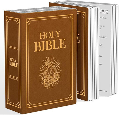 Holy Bible Pillow, Bible Pillow Book Plush That Opens, Home Aesthetic Room Decorative, Soft Stuffed Pillows, Christmas Cartoon Throw Pillows (Brown)