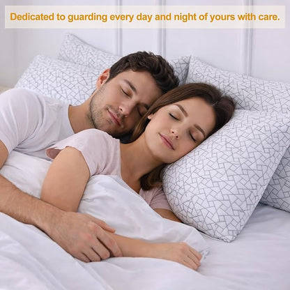 Neck Support Shredded Memory Foam Pillows for Sleeping, Adjustable Firm Pillow for Side, Back and Stomach Sleepers, Very Soft ＆ Warm for Winter ＆ Spring, Queen Size Set of 2（18 * 28inch）