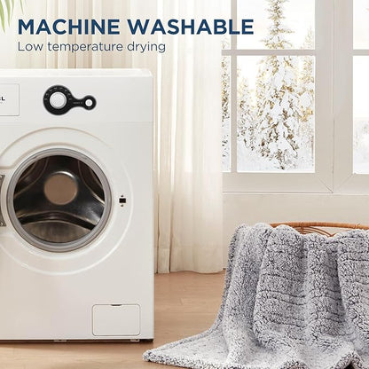 Westinghouse Electric Blanket Throw Size, Soft Plush Sherpa Heated Blanket with 6 Heating Levels & 2-10 Hours Auto-Off, Machine Washable, 50x60 inches, Charcoal