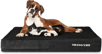 The Dog’s Bed Orthopedic Memory Foam Dog Bed Mattress, Plush Fabric, Black Plush, XL, 6-Inch
