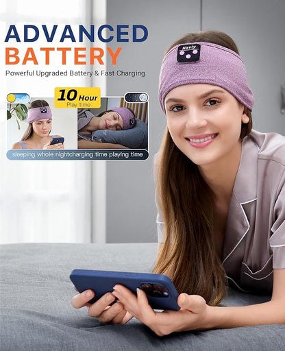 Navly Bluetooth Headband Headphones, Ultra-Long Play Time Sleeping Headphones with Built-in HD Hi-Fi Speakers, Perfect for Workout, Yoga, Travel, Meditation