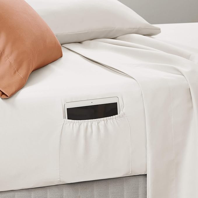 Comfort Spaces Bed in A Bag - Trendy Casual Design Cozy Comforter with Complete Sheet Set with Side Pocket, All Season Cover, Matching Shams, King(104"x90"), Gloria, Damask Coral 9 Piece