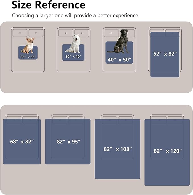 Waterproof Dog Blankets, Washable Pee Proof Pet Blanket for Couch, Soft Reversible Puppy Throw Furniture Protector Cover for Bed Sofa-68"x82",Navy Blue+Stone Blue
