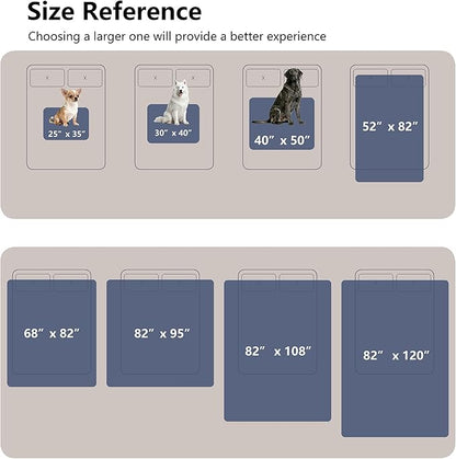 Waterproof Dog Blankets, Washable Pee Proof Pet Blanket for Couch, Soft Reversible Puppy Throw Furniture Protector Cover for Bed Sofa-68"x82",Navy Blue+Stone Blue