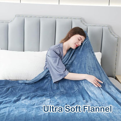 Electric Heated Blanket Twin Size 62"x84", Fast Heating Throw, Soft Plush Microplush for Bed & Couch, 1-10Hs Auto Off & 6 Heating Levels, Machine Washable, Gifts for Grandma & Family-Light Blue