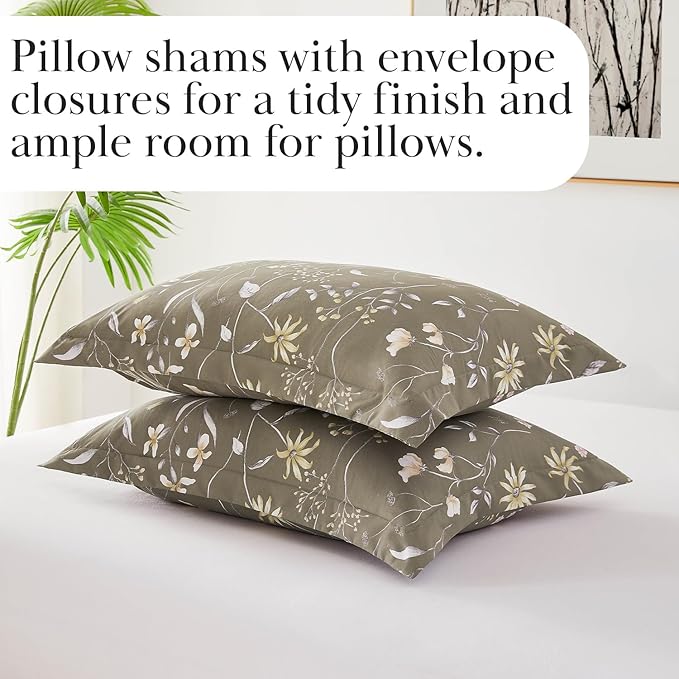 Southshore Fine Living, Inc. Oversized Twin Mattress Comforter Set, Down Alternative Boho Bedspread, The Secret Meadow Collection Comforter Sets, 2 Piece Bedding Set for Twin/XL Mattress, Brown