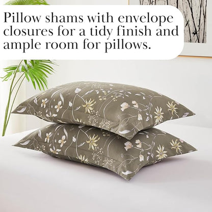 Southshore Fine Living, Inc. Oversized Twin Mattress Comforter Set, Down Alternative Boho Bedspread, The Secret Meadow Collection Comforter Sets, 2 Piece Bedding Set for Twin/XL Mattress, Brown