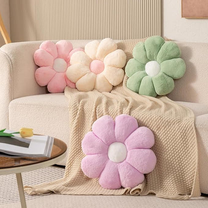 FIONOUT Purple Flower Pillow Decorative Throw Pillows, 25.5In Soft Daisy Pillow Flower Shaped Pillow Floor Seating Custion for Reading and Room Dector