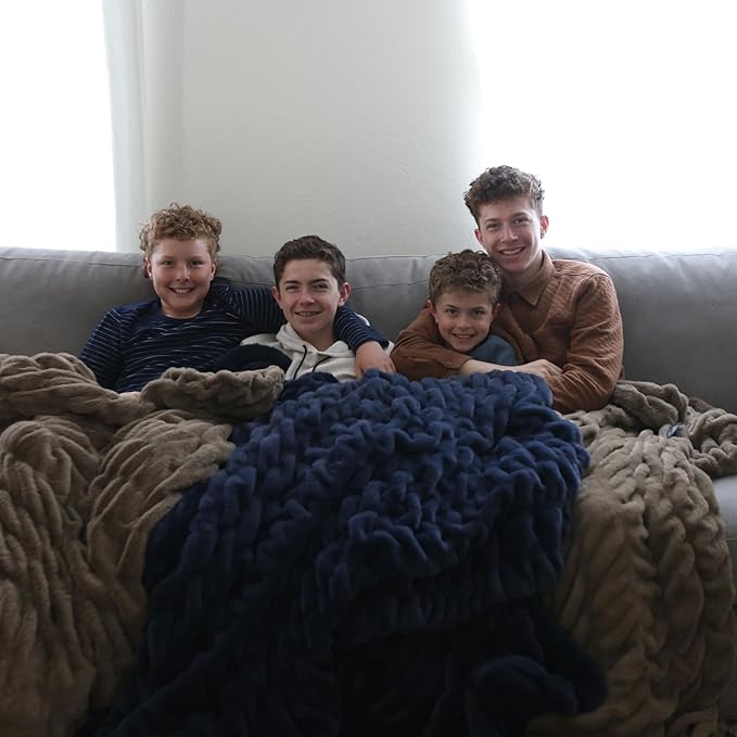 Minky Designs Driftwood Minky Blanket – Ultra Soft Faux Fur Throw Blanket for Couch, Bed & Home – Fluffy, Warm & Luxurious – Chic Collection (X-Large, 60x84)