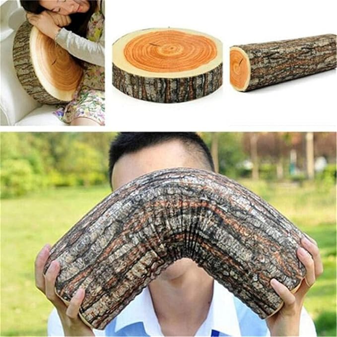 Natural Wood Design Tree Trunk Log Cushion Soft Chair Cushion Pillows Gift Home Sofa Cushion (style2)