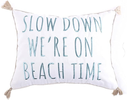 Levtex home Stone Harbor Decorative Pillow (14x18in.) - Beach Time - Blue, White, and Beige