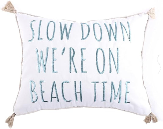 Levtex home Stone Harbor Decorative Pillow (14x18in.) - Beach Time - Blue, White, and Beige