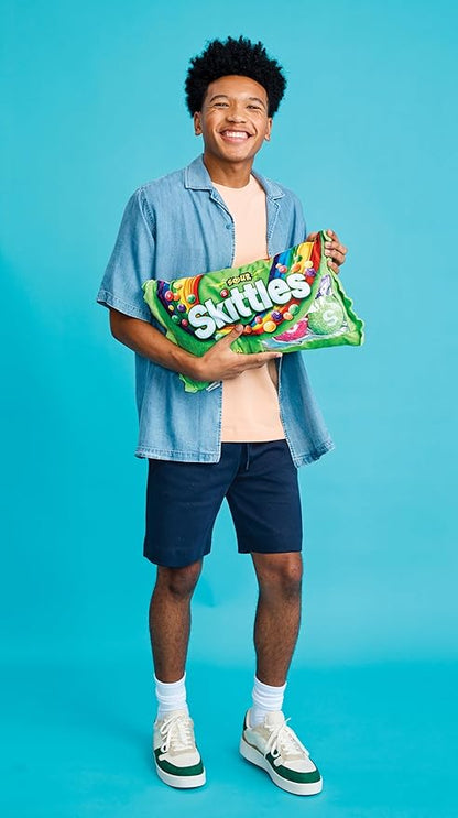 iscream Sour Skittles Package 16" x 8.5" Pillow Set with Mini Sour Skittles Candy Pillows