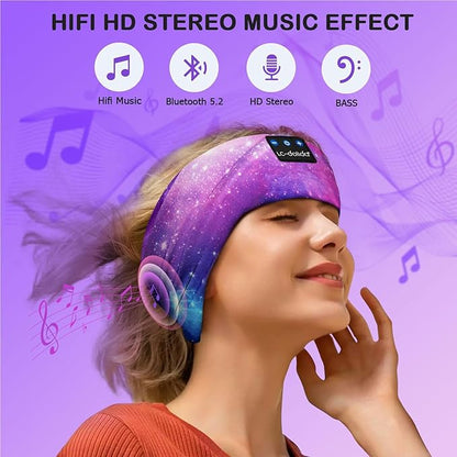 LC-dolida Sleep Headphones Bluetooth Headband Sleeping Wireless Headband Headphones with Thin HD Stereo Speakers Perfect for Side Sleepers, Sport, Yoga, Travel Insomnia Running Meditation Gifts