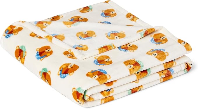Basics Kids Fleece Blanket, Ultra-Soft Lightweight Throw for Children, Woodland Bears, 50 x 60 Inches