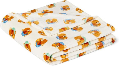 Basics Kids Fleece Blanket, Ultra-Soft Lightweight Throw for Children, Woodland Bears, 50 x 60 Inches