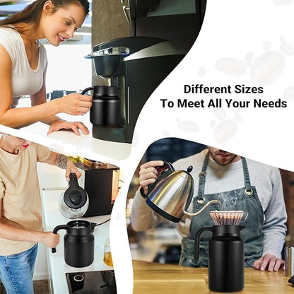 27Oz Thermal Coffee Carafes For Keeping Hot/Cold, Stainless Steel Coffee Carafe, Dustproof Insulated Water Carafe for Party/Home,Black