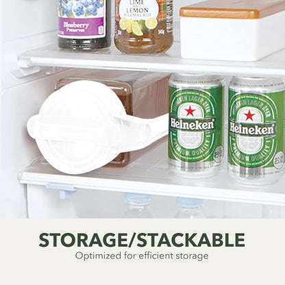 Lustroware TwistServe Airtight Pitcher - 2.1L (70oz), Heat Resistant, BPA-Free SAN Plastic, Screw-On Lid, Space-Saving, Made in Japan - White