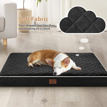 WNPETHOME Orthopedic Dog Bed for Crate, Waterproof Extra Large Dogs Bed with Removable Washable Cover, Multi-Needle Quilting Dogs Crate Beds