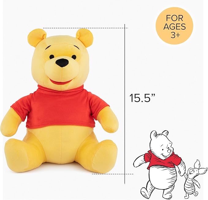 Jay Franco Disney Winnie The Pooh Pillow Buddy - Super Soft Polyester Microfiber, 16 inches (Official Disney Product)