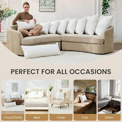 BHZ 22x22 Throw Pillow Insert, Down Feather Pillow Inserts, Decorative Soft Square White 22 x 22 Inch Pillows Insert for Couch Bed Dorm Sofa with Cover