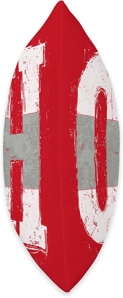 Ohio O-H Vintage Grunge Red Buckeye Home State Throw Pillow