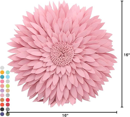 Contempo Lifestyles 3D Daisy Flower Pillow - Patented Design, Couch & Bed Decorative Pillow (18" Flower, 16" Pillow with Insert, Light Pink)