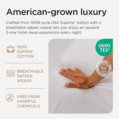 Threadmill Luxury Supima Cotton Sheets, Luxury 1000 Thread Count 100% Soft 100% Soft Cotton Sheets for Full Size Bed, 4 Pc White Bed Sheets Full Set, 5-Star Hotel Quality Deep Pocket Bed Sheets Set
