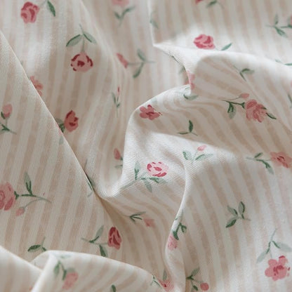 mixinni Boho Floral Comforter Sets Full Size Soft Fluffy Bed Set Green Leaves Dusty Rose Pattern on White Comforter Set, 3 Pieces Cute Floral Bedding Set with 2 Bow Tie Pillowcases for All Season
