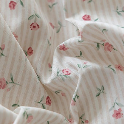 mixinni Boho Floral Comforter Sets Queen Size Soft Fluffy Bed Set Green Leaves Dusty Rose Pattern on White Comforter Set, 3 Pieces Cute Floral Bedding Set with 2 Bow Tie Pillowcases for All Season