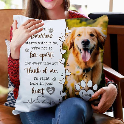 Custom Pet Memorial Throw Pillow (Insert Included), Photo Pillow, Dog Loss Sympathy Gift, Pet Pillow Covers