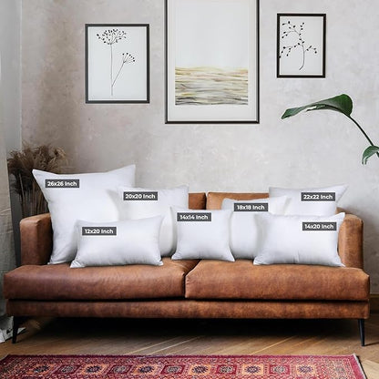 Utopia Bedding Throw Pillows (Set of 1, White) – 20 x 20 Inches Down Alternative Pillows for Bed, Sofa, and Couch - Fluffy Decorative Stuffer Pillow for Indoors & Outdoors