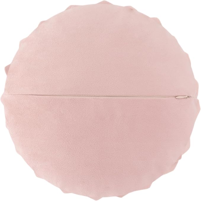 JWH Handmade 3D Flower Throw Pillow Covers Aesthetic Decorative Round Dahlia Accent Pillow Cases Soft Velvet Pillowcase Stereo Cushion for Bed Couch Bedroom Decor Sham 14 Inch Dusty Pink