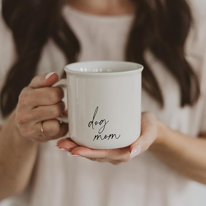 Sweet Water Decor Dog Mom Campfire Mugs - 11oz Cute Coffee Mugs for Hot & Cold Drinks - Dishwasher & Microwave Safe - Ceramic Travel Mug - Ideal and Tea Espresso Mug