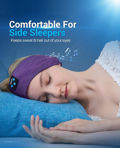 Voerou Sleep Headphones Bluetooth Headband - Adjustable Wireless Sports Sleeping Headphones with Upgraded Battery, Tech Gifts for Men Women Side Sleepers Office Nap, Travel, Yoga, Workout, Meditation