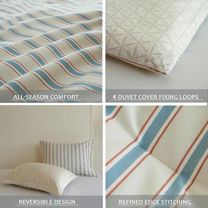 Queen Size Comforter Set, Soft Prewashed Bedding for All Seasons, 3 Pieces Bedding, 1 Lightweight Comforter (90"x90") and 2 Pillowcases (20"x26")