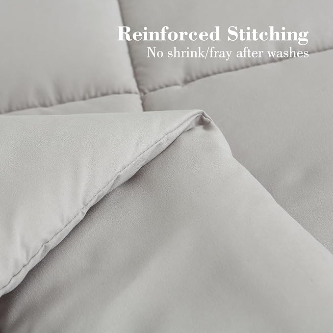 EMME Twin Comforter Set - 5 Piece, Ultra Soft Grey Bedding Sets Twin, Bed in a Bag, All Season Brushed Bed Set with 1 Comforter, 1 Flat Sheet, 1 Fitted Sheet, 1 Pillowcase and 1 Pillow Sham