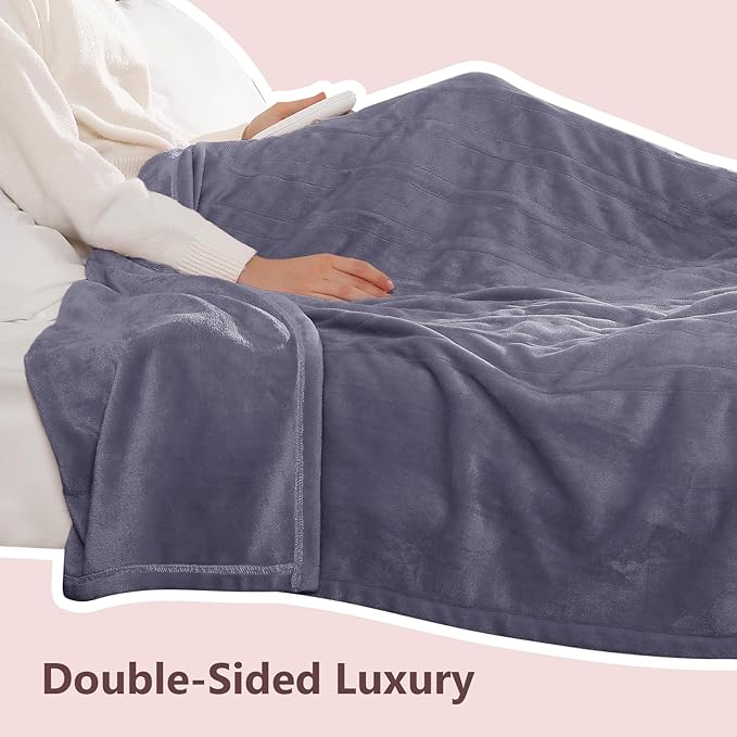 Heated Blanket Full Size Electric Blanket 72" X 84" with 5 Heating Levels & 10 Hours Auto Off, Double-Sided Premium Flannel Heating Blanket, ETL & FCC Certified, Machine Washable, Warm Gift