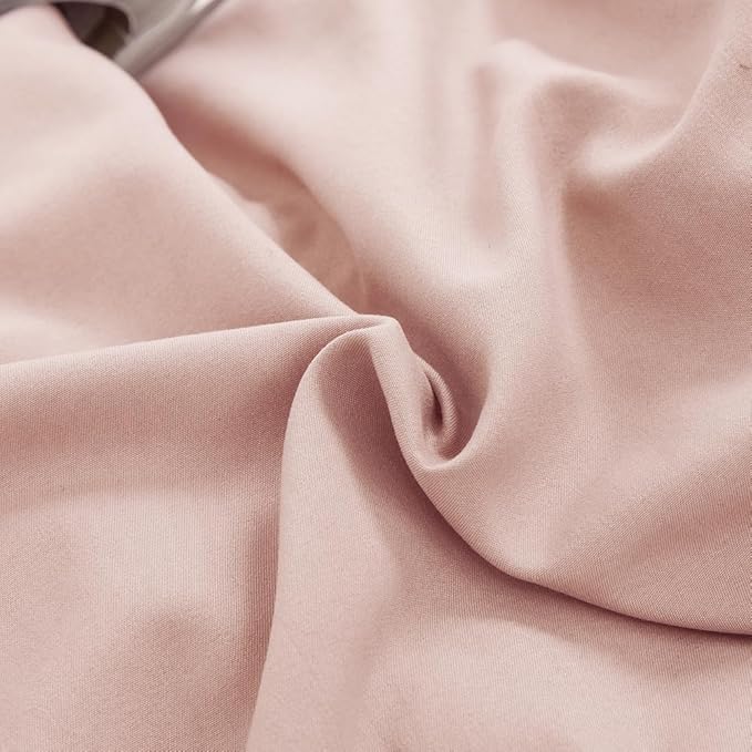 CLOTHKNOW Pink King Size Comforter Set 3Pcs Dusty Rose Bedding Comforter Sets Grils Women Soft Blush Mauve Comforter Cozy
