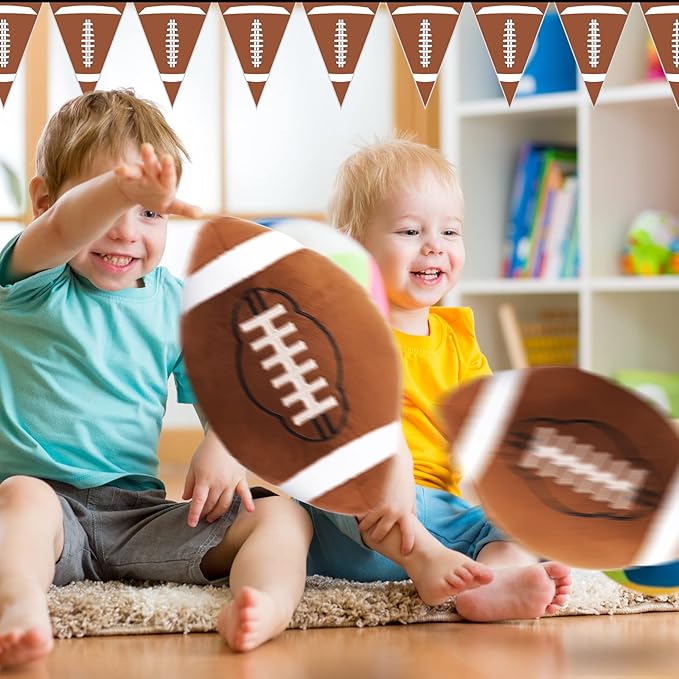 HyDren 2 Pcs Football Plush Pillows - 12" Soft Fluffy Football Pillows Stuffed Footballs Throw Pillow Sports Ball Throw Pillow for Kids Boys Girls Bedroom Nursery Room Decoration Birthday Party Gift